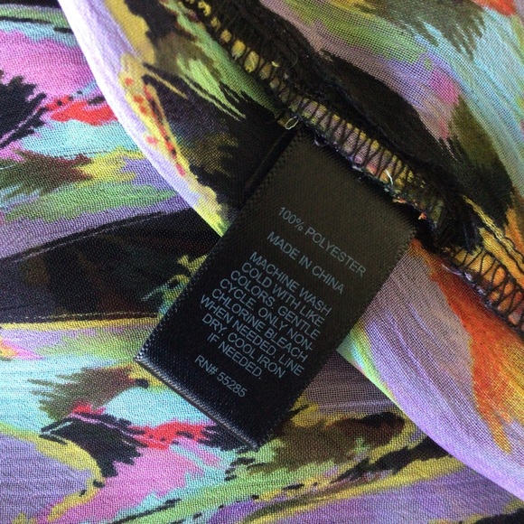 EXPRESS MULTI COLORED BLOUSE TOP XS - Picture 7 of 11